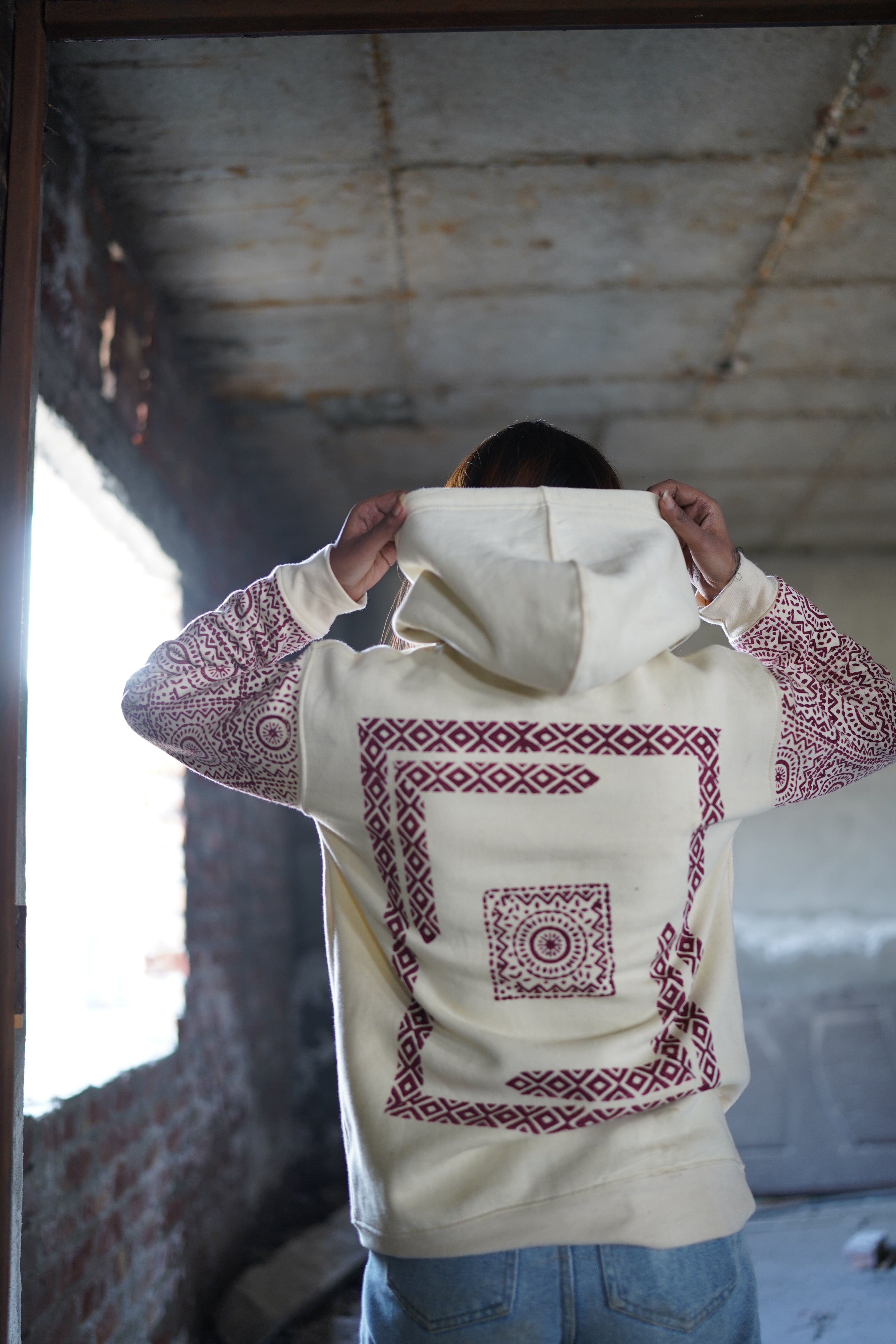 Cream color pehchan hoodie II