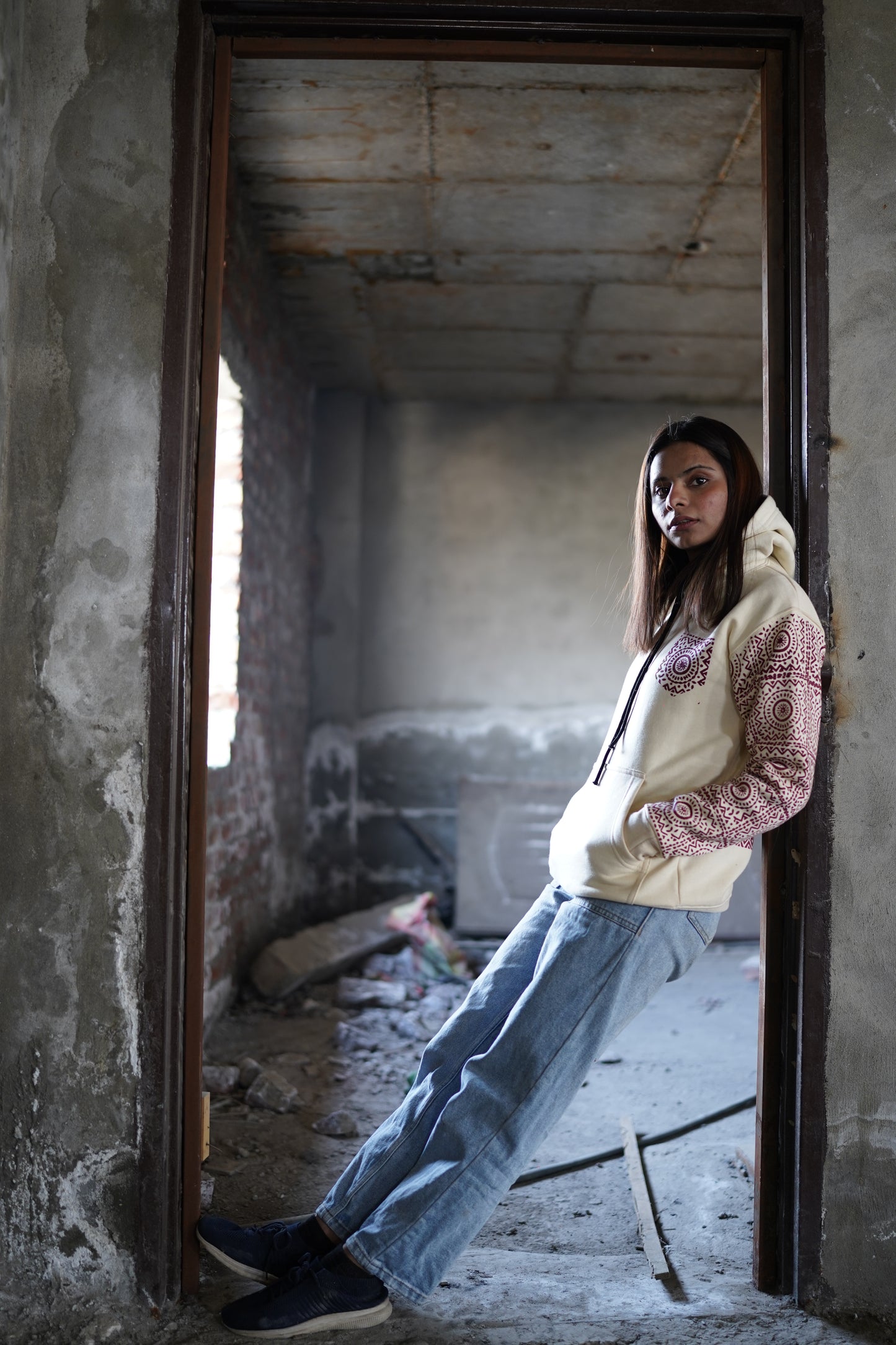 Cream color pehchan hoodie II