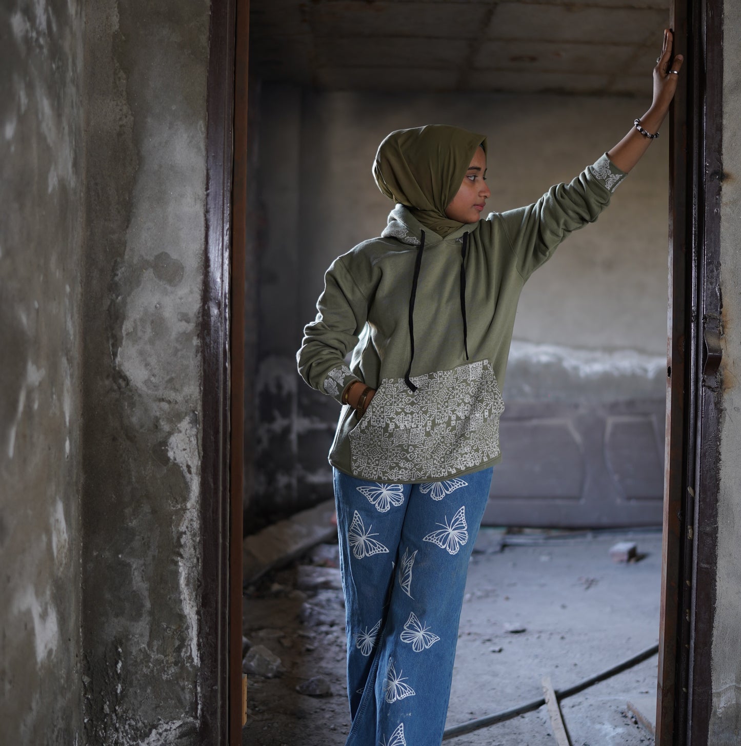 Olive Green Pehchan hoodie V